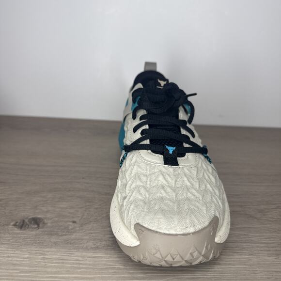 New Under Armour Project Rock 6 Training Shoes Men\'s Size 7.5 Tan Teal 3026534